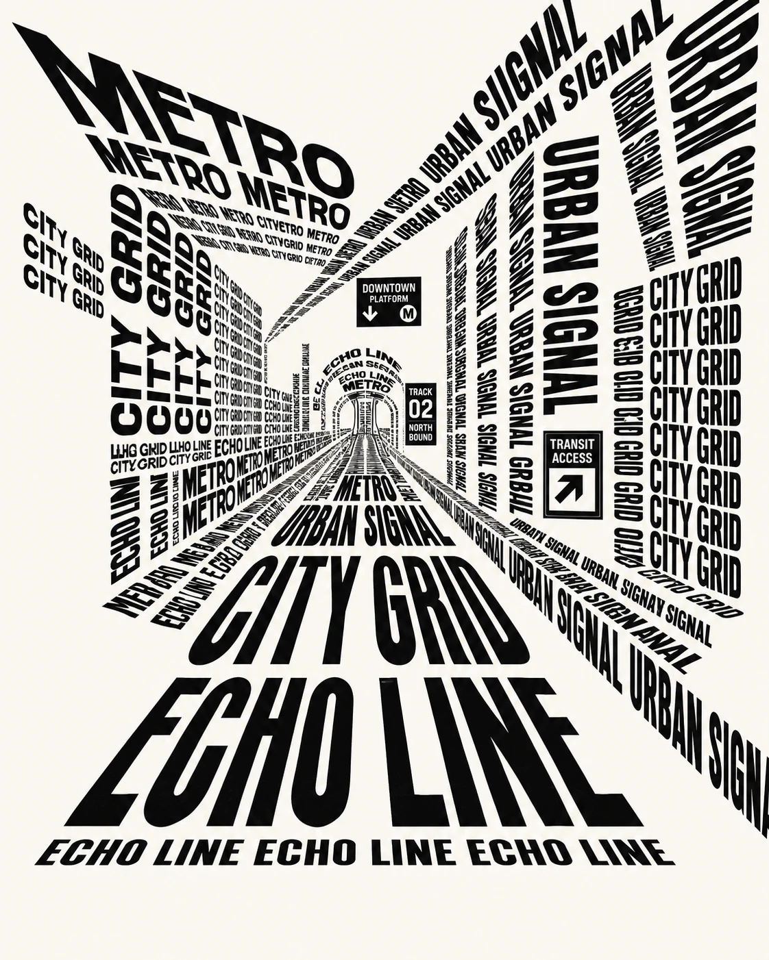 品牌海报（3）作品：07 · CITY GRID / ECHO LINE