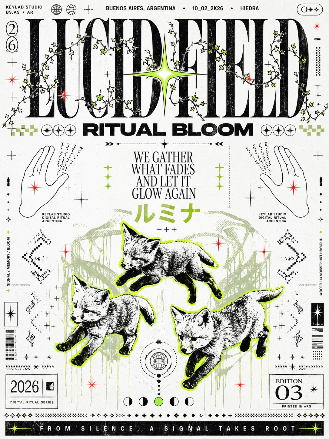 品牌海报作品：06 · LUCID FIELD — RITUAL BLOOM
