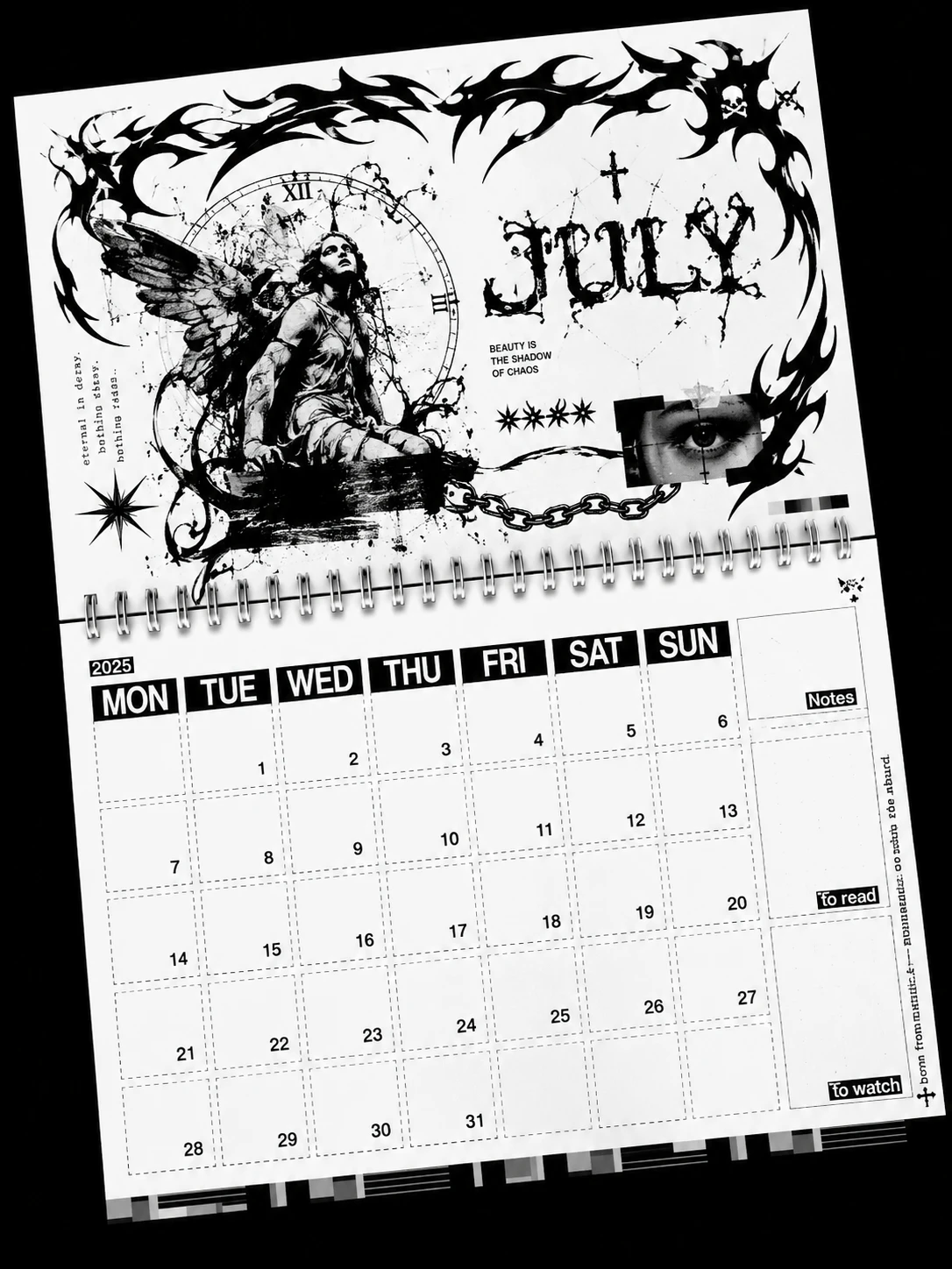 日历设计作品 1：JULY